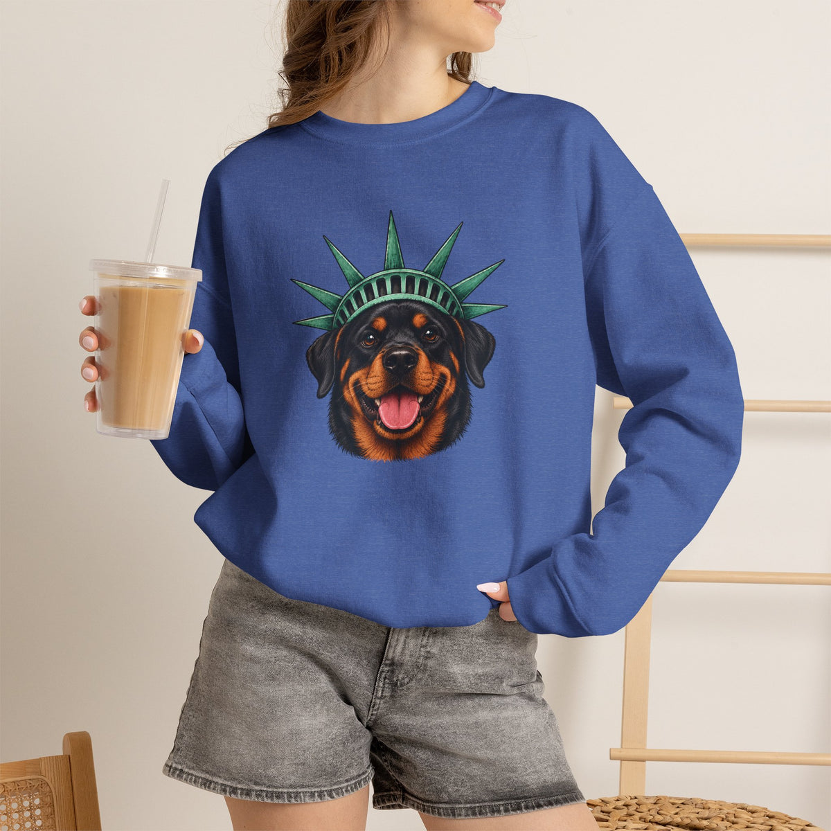 Rottweiler Statue of Liberty Sweatshirt