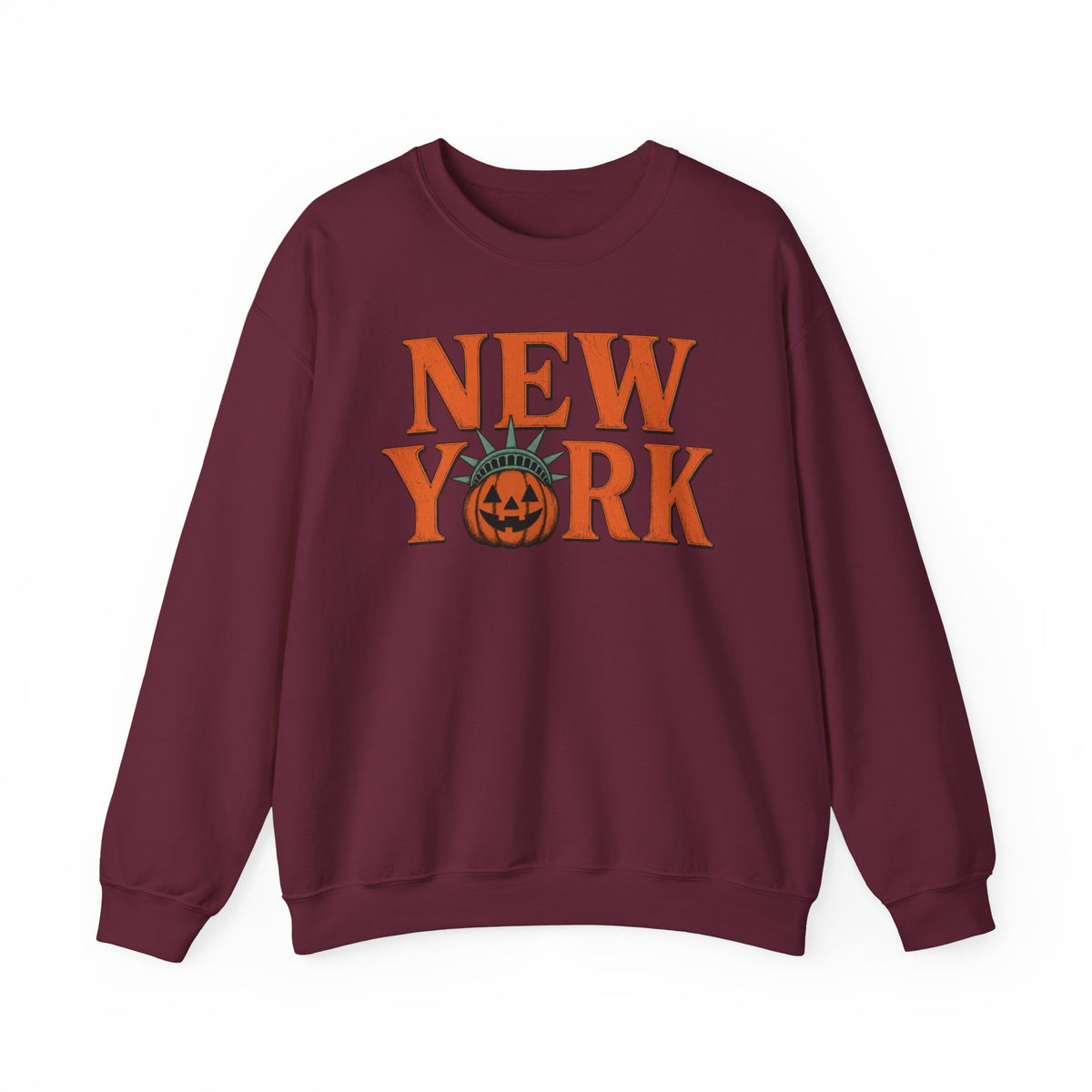 New York Pumpkin Statue Crewneck Sweatshirt | NYC Halloween