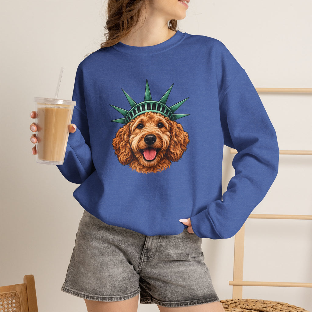 Goldendoodle Statue of Liberty Sweatshirt