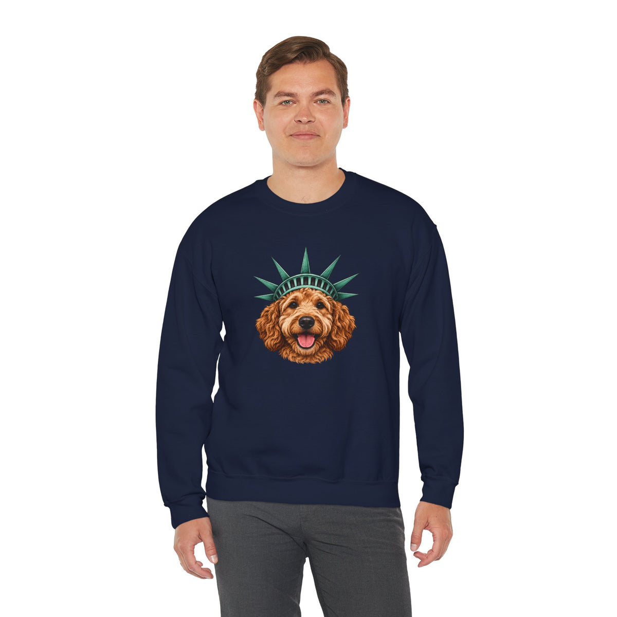 Goldendoodle Statue of Liberty Sweatshirt